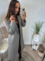 Štýlový dámsky kabát v sivej farbe 