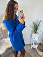 Nádherný dámsky kabát v modrej farbe