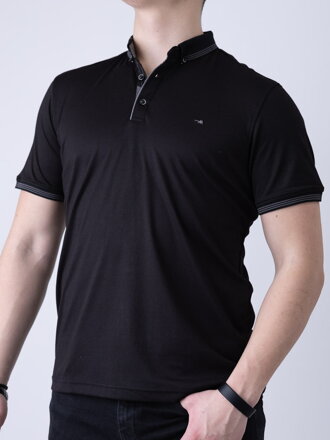 Moderné pánske tričko s krátkym rukávom v čiernej farbe